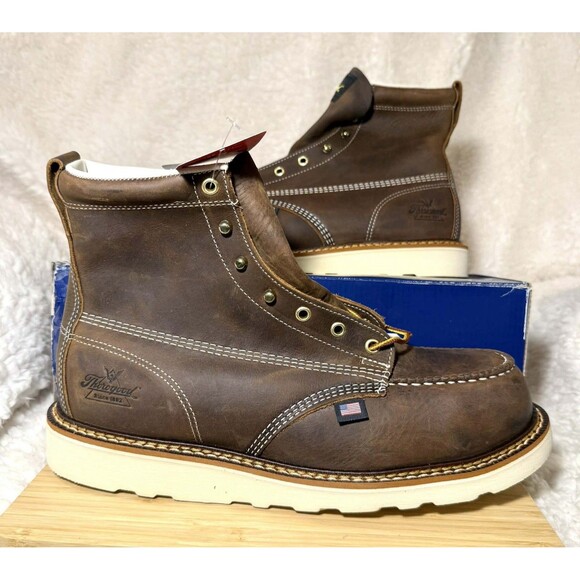 Men’s 11.5 2E Crazy Horse American Heritage Steel Toe SR Work Boots NEW main image 4